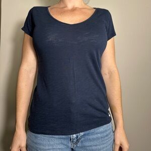 Y2K Hollister Blue V Neck Short Sleeve Top Size Large